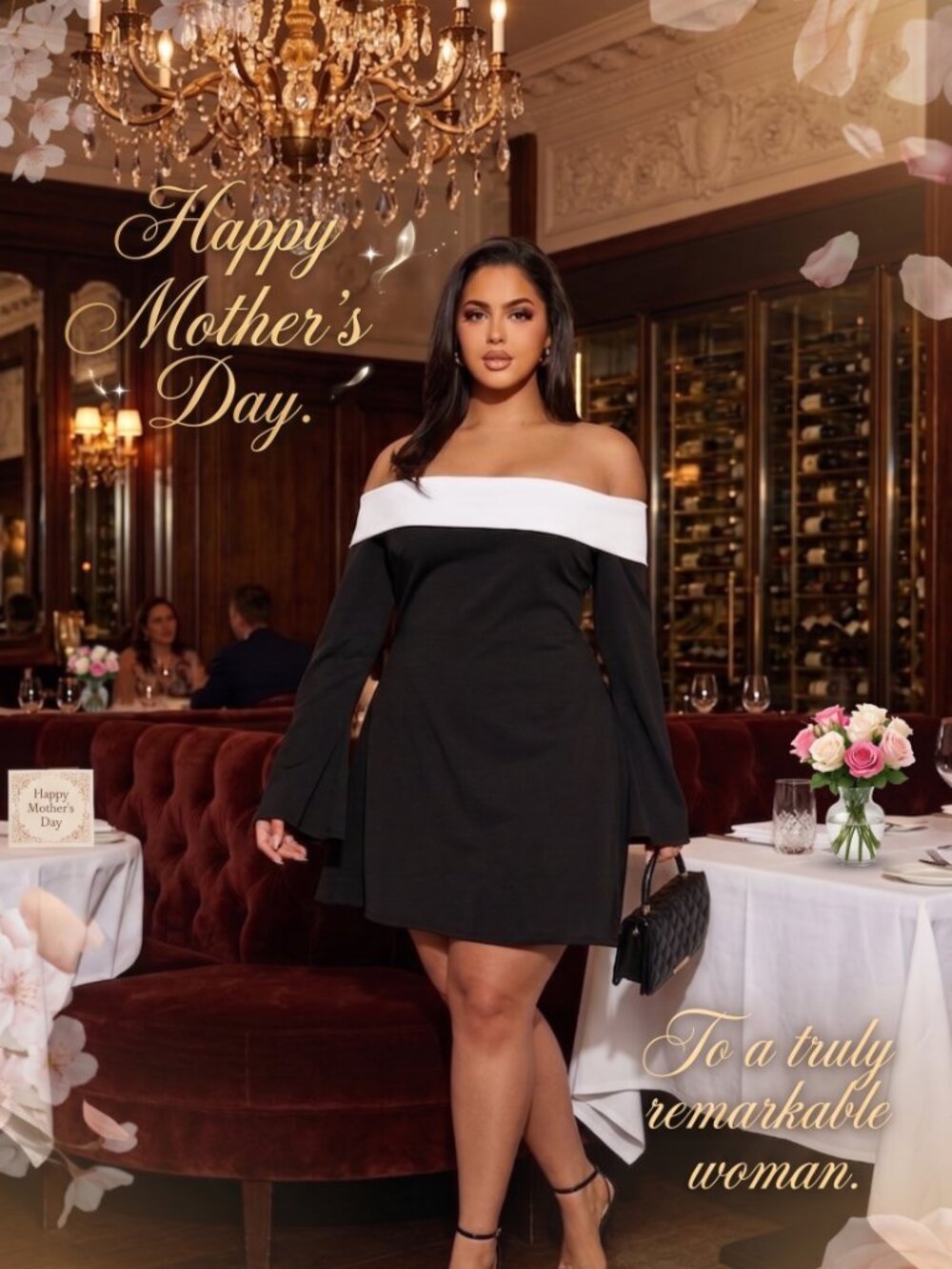 FASHION NOVA BLACK/ WHITE NWT Off Shoulder Mini Dress -  Sz XL